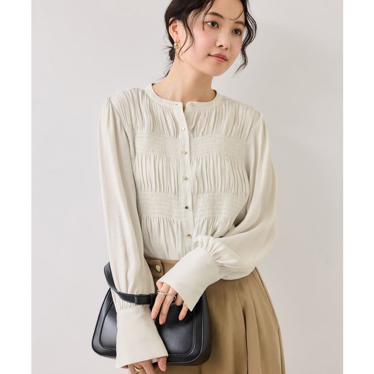 エアリーサテンシャーリングブラウス/イージーケア | VIS  | 詳細画像17 