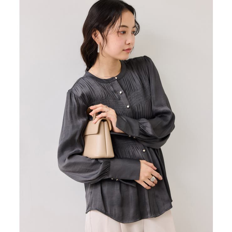 エアリーサテンシャーリングブラウス/イージーケア | VIS  | 詳細画像21 