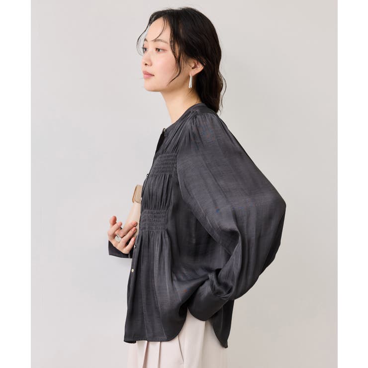エアリーサテンシャーリングブラウス/イージーケア | VIS  | 詳細画像22 