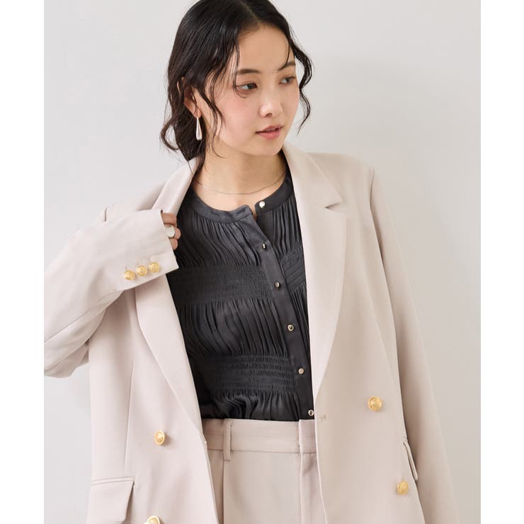 エアリーサテンシャーリングブラウス/イージーケア | VIS  | 詳細画像24 