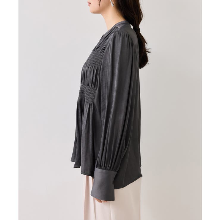 エアリーサテンシャーリングブラウス/イージーケア | VIS  | 詳細画像26 