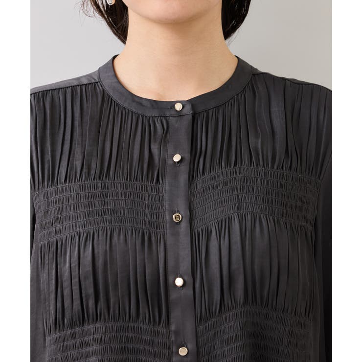 エアリーサテンシャーリングブラウス/イージーケア | VIS  | 詳細画像28 