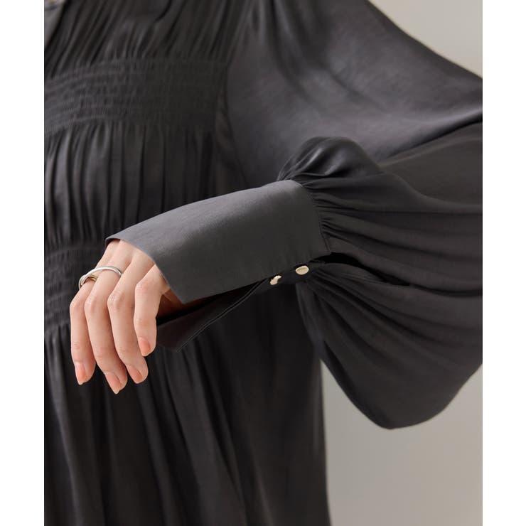 エアリーサテンシャーリングブラウス/イージーケア | VIS  | 詳細画像31 