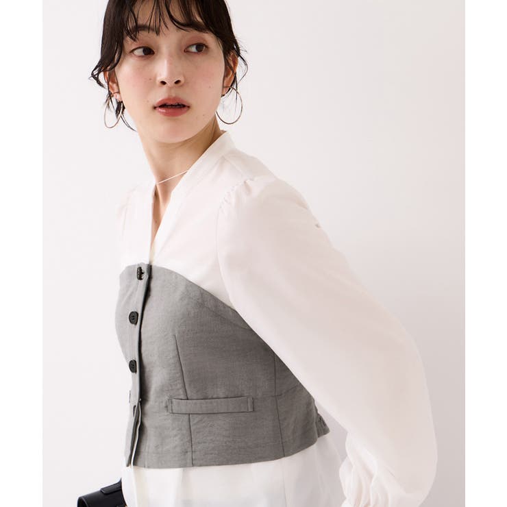 美easy前開きビスチェドッキングシャツ イージーケア 接触冷感 | VIS  | 詳細画像12 