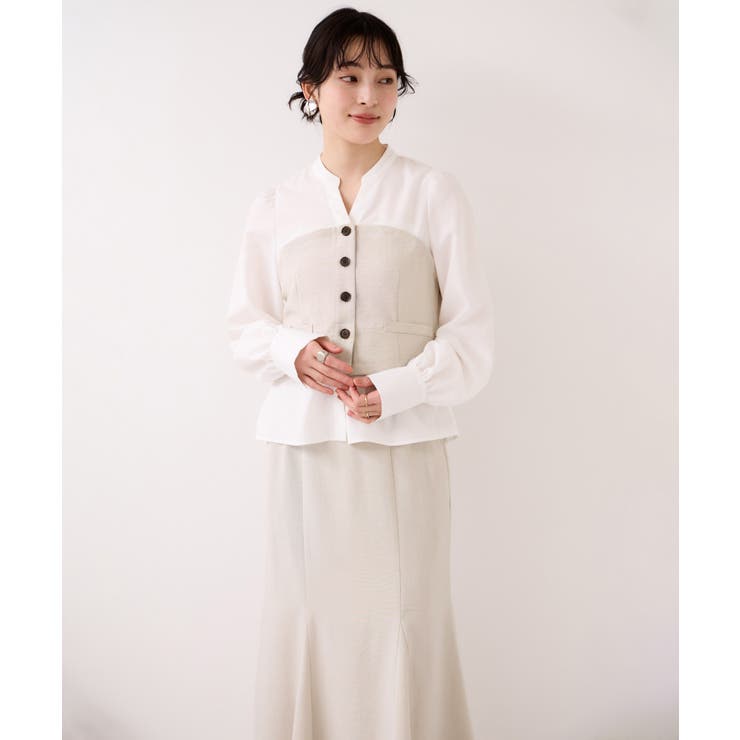 美easy前開きビスチェドッキングシャツ イージーケア 接触冷感 | VIS  | 詳細画像14 