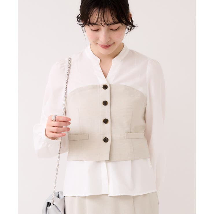 美easy前開きビスチェドッキングシャツ イージーケア 接触冷感 | VIS  | 詳細画像15 