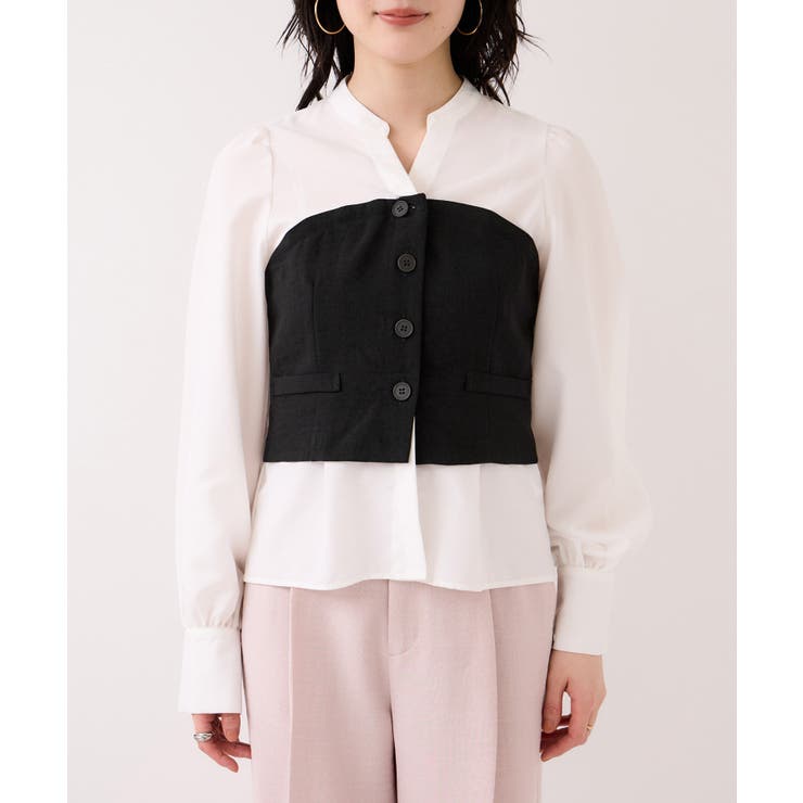 美easy前開きビスチェドッキングシャツ イージーケア 接触冷感 | VIS  | 詳細画像21 