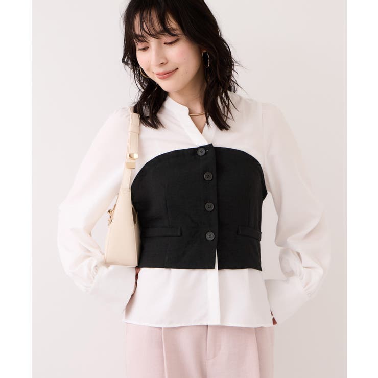 美easy前開きビスチェドッキングシャツ イージーケア 接触冷感 | VIS  | 詳細画像4 