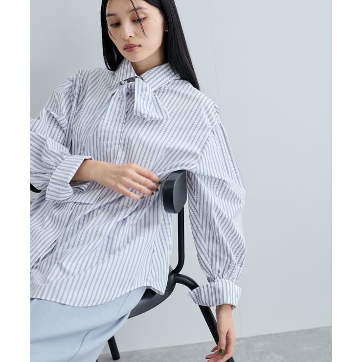 リボン付きバックシャーリングシャツ | VIS  | 詳細画像1 