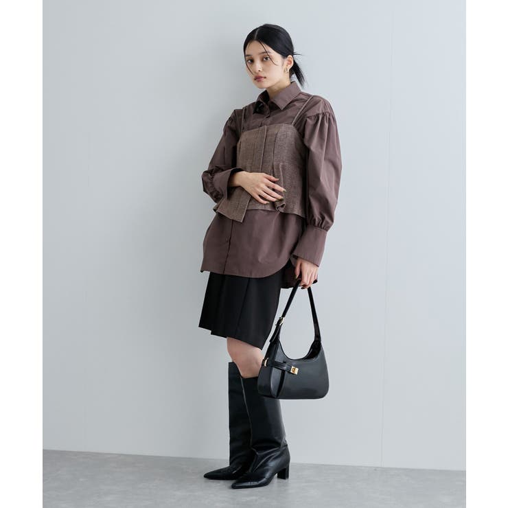 リボン付きバックシャーリングシャツ | VIS  | 詳細画像12 