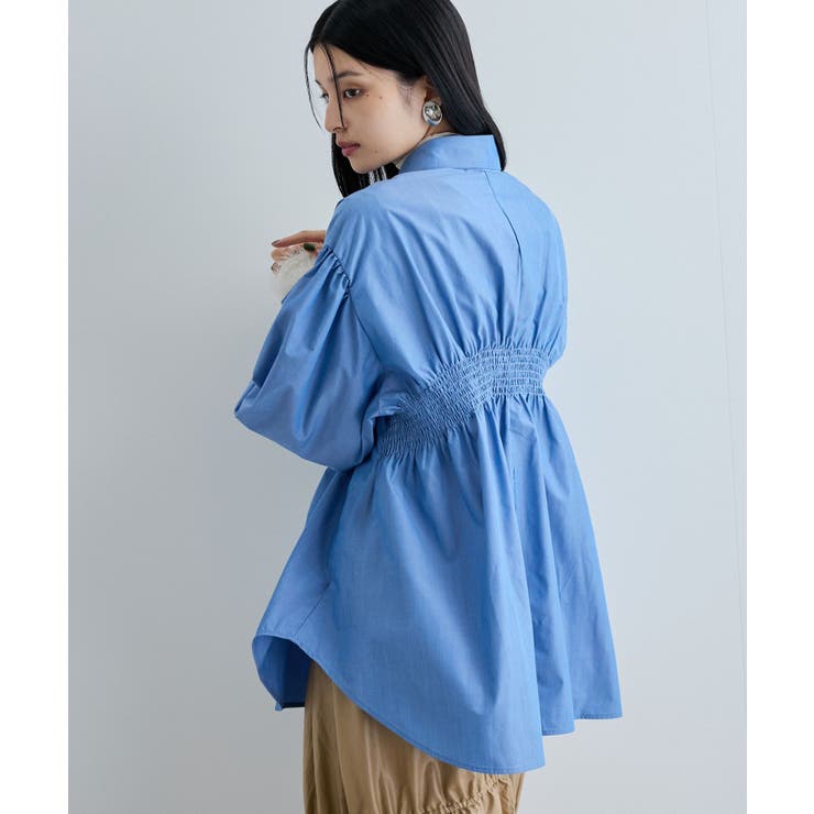 リボン付きバックシャーリングシャツ | VIS  | 詳細画像4 