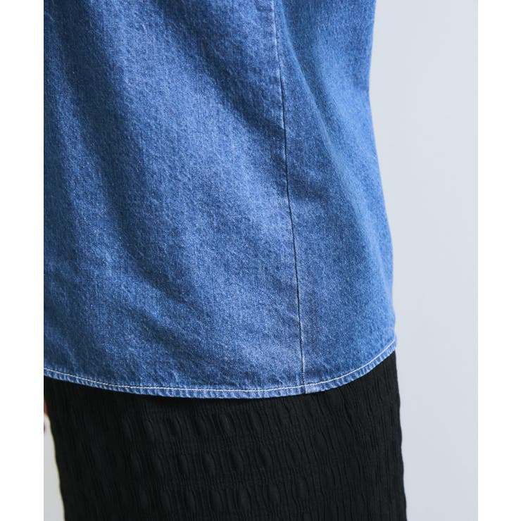 ラッフルデザインデニムブラウス VIS｜ラッフルデザインデニムブラウス | Rakuten Fashion(楽天
