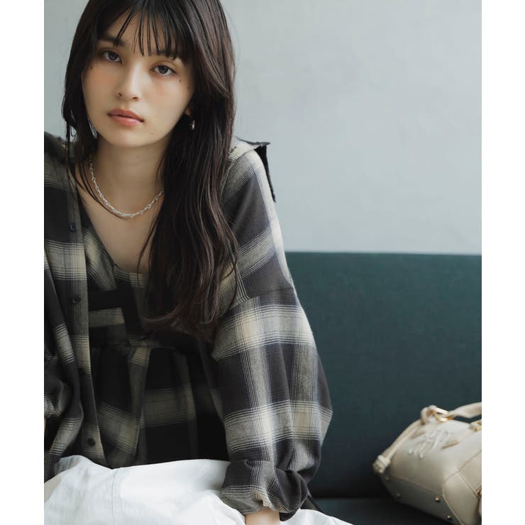 オンブレチェックオーバーシャツ | VIS  | 詳細画像1 