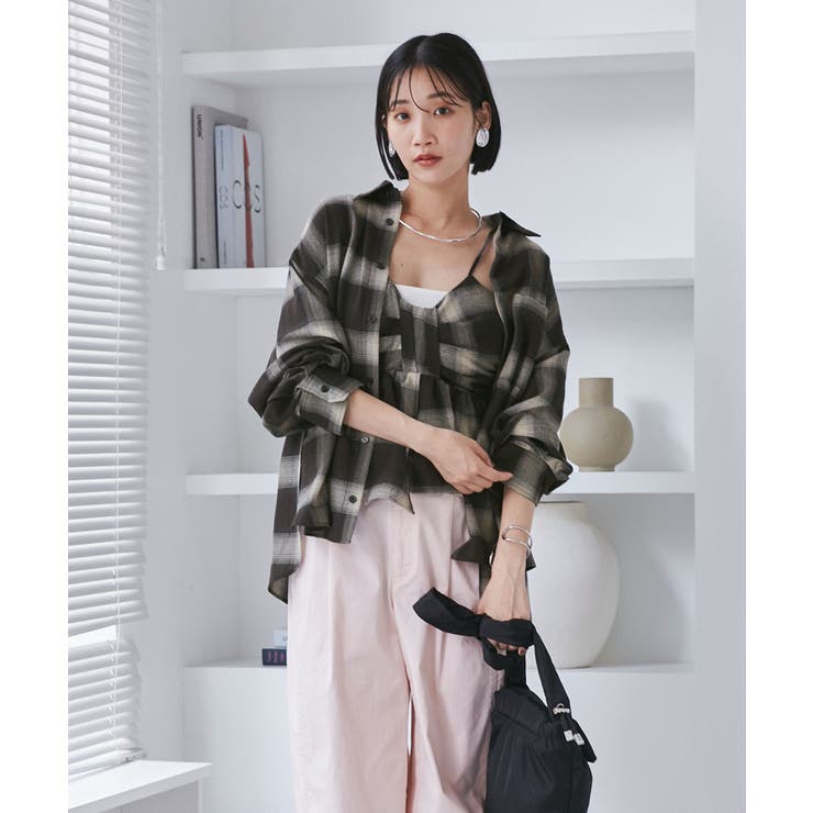 オンブレチェックオーバーシャツ | VIS  | 詳細画像10 