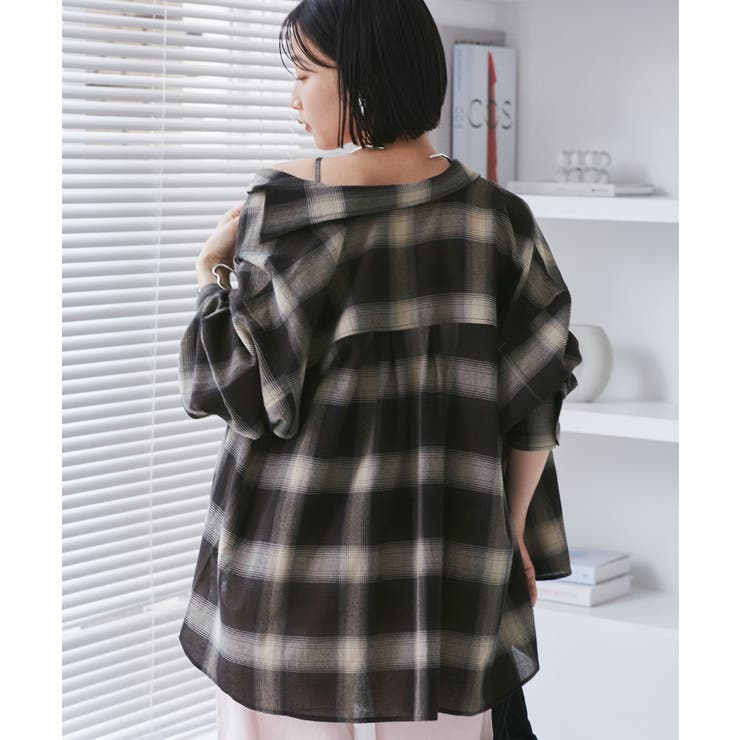 オンブレチェックオーバーシャツ | VIS  | 詳細画像13 