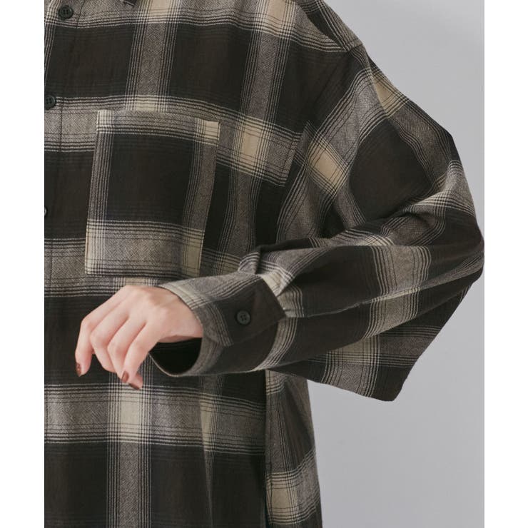 オンブレチェックオーバーシャツ | VIS  | 詳細画像25 