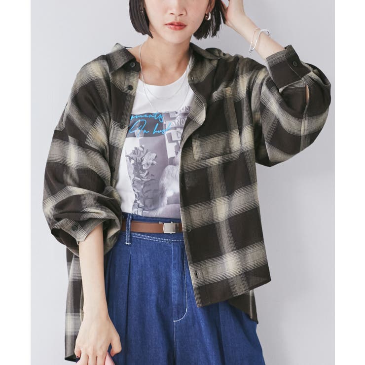 オンブレチェックオーバーシャツ | VIS  | 詳細画像8 