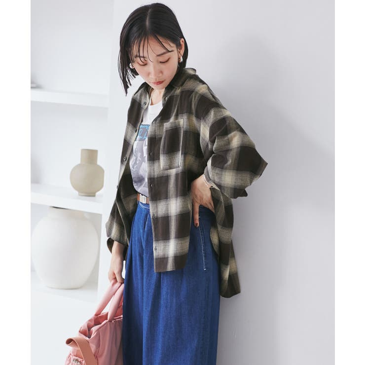 オンブレチェックオーバーシャツ | VIS  | 詳細画像9 