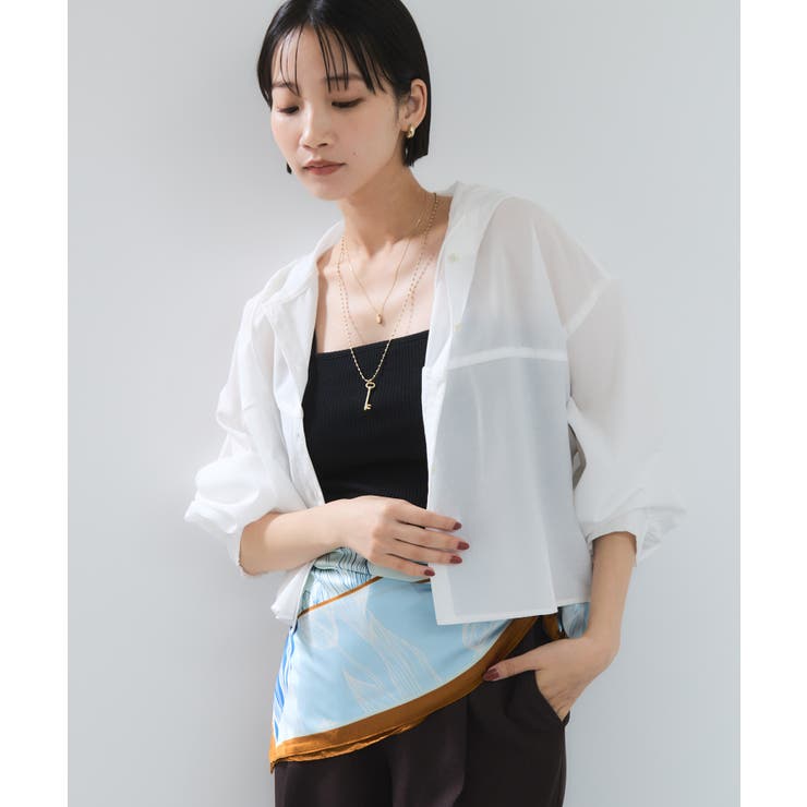 フード付きクロップドシアーシャツ | VIS  | 詳細画像11 