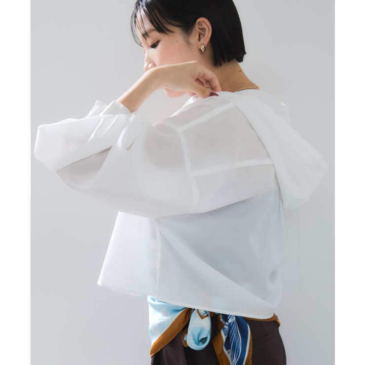 フード付きクロップドシアーシャツ | VIS  | 詳細画像12 