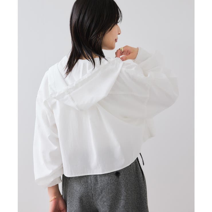 フード付きクロップドシアーシャツ | VIS  | 詳細画像19 
