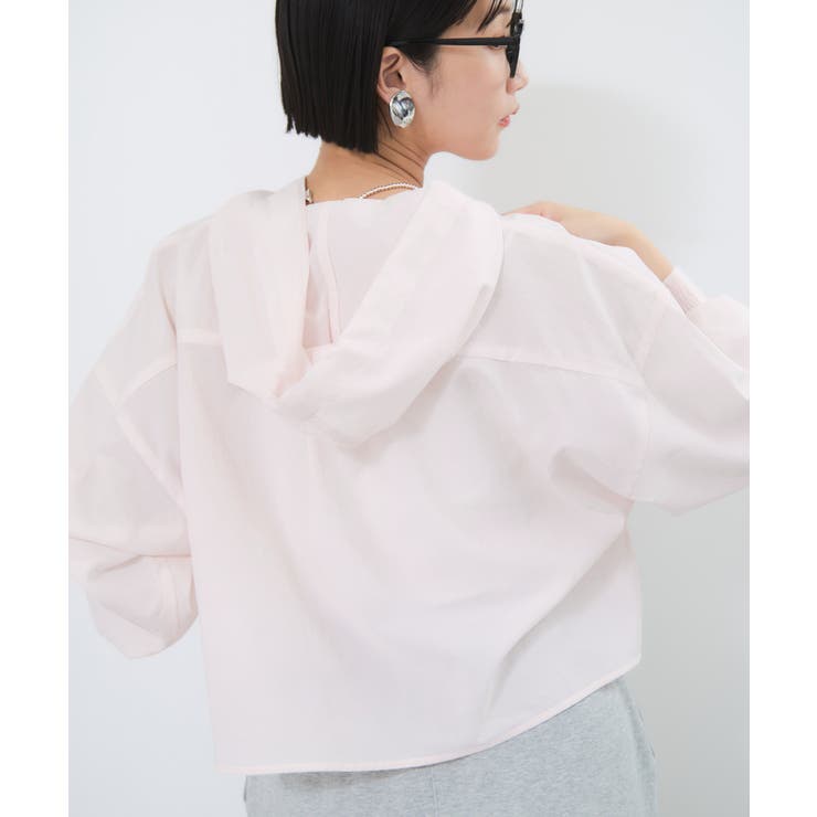 フード付きクロップドシアーシャツ | VIS  | 詳細画像8 