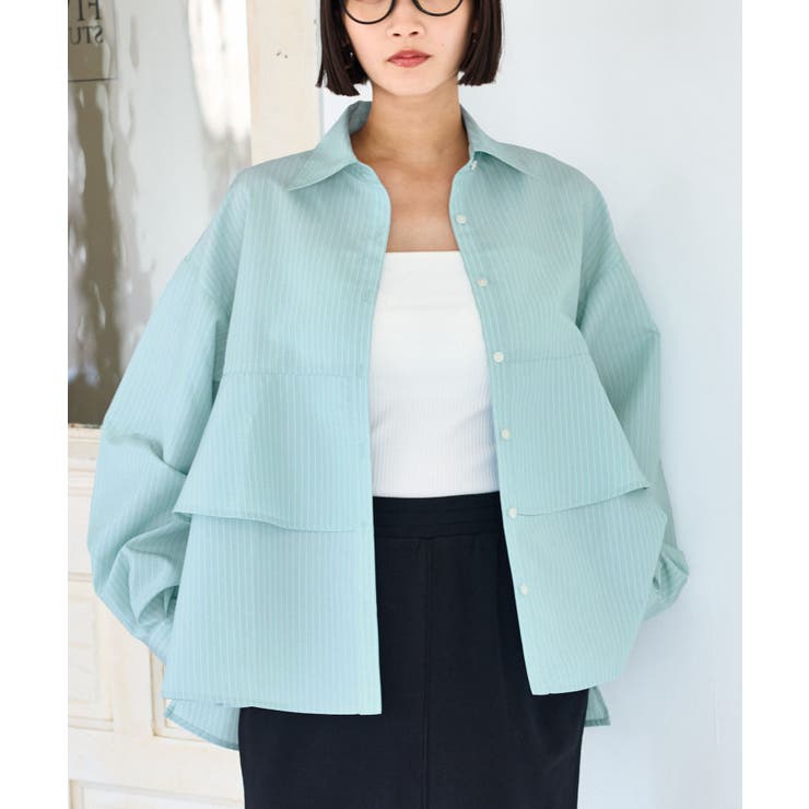 裾ティアードオーバーシャツ/UVケア・イージーケア | VIS  | 詳細画像12 