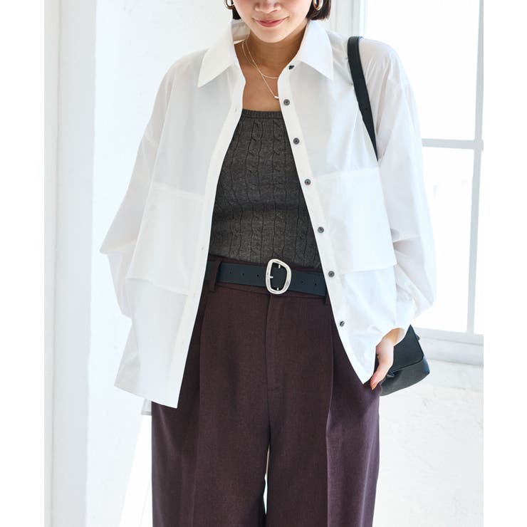 裾ティアードオーバーシャツ/UVケア・イージーケア | VIS  | 詳細画像14 