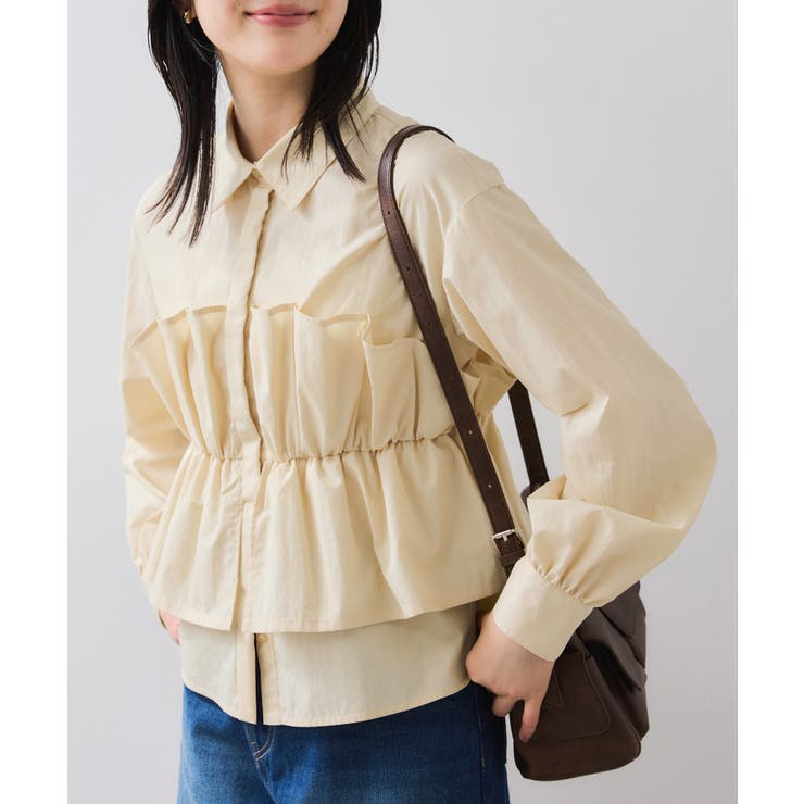 クリーム(83) | ビスチェドッキングシャツ/イージーケア | VIS 