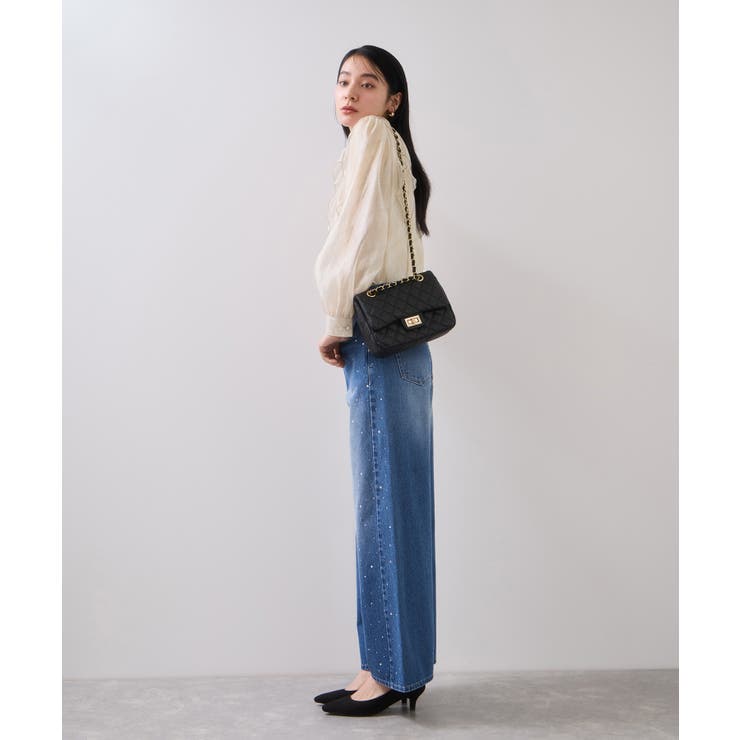 フロントフリルシアーチェックブラウス/イージーケア | VIS  | 詳細画像3 