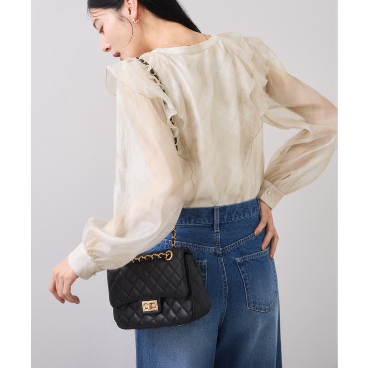 フロントフリルシアーチェックブラウス/イージーケア | VIS  | 詳細画像6 