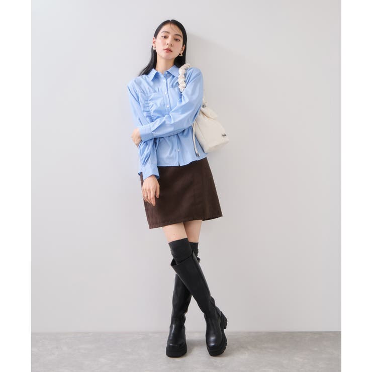 シャーリングギャザー切替シャツ/イージーケア | VIS  | 詳細画像10 