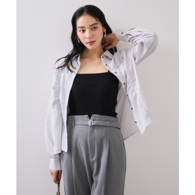 シャーリングギャザー切替シャツ/イージーケア | VIS  | 詳細画像12 