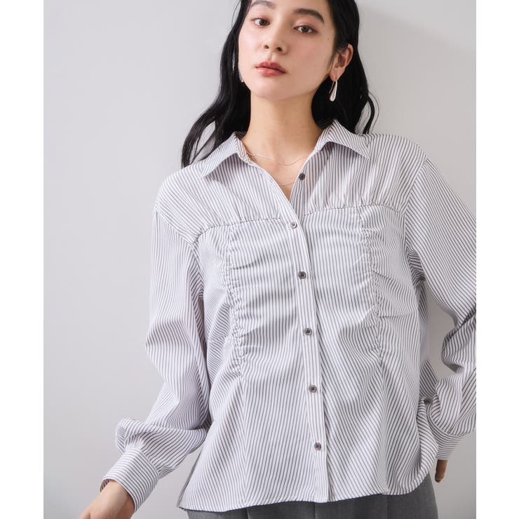 シャーリングギャザー切替シャツ/イージーケア | VIS  | 詳細画像13 