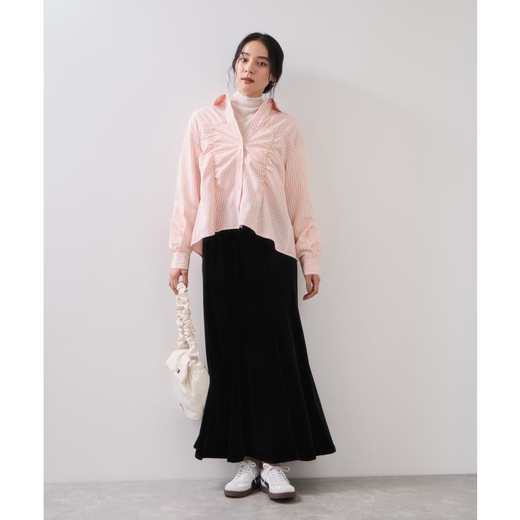 シャーリングギャザー切替シャツ/イージーケア | VIS  | 詳細画像18 