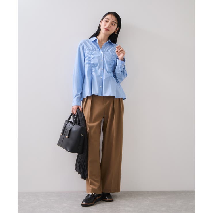 シャーリングギャザー切替シャツ/イージーケア | VIS  | 詳細画像2 