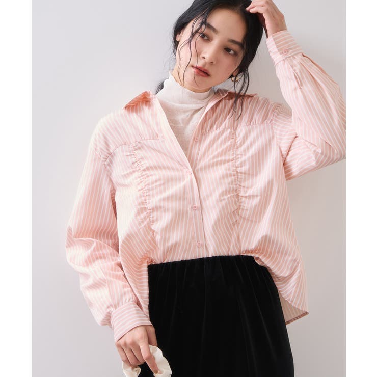 シャーリングギャザー切替シャツ/イージーケア | VIS  | 詳細画像22 