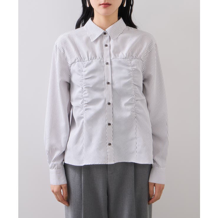 シャーリングギャザー切替シャツ/イージーケア | VIS  | 詳細画像23 