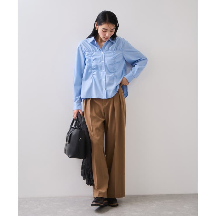 シャーリングギャザー切替シャツ/イージーケア | VIS  | 詳細画像3 