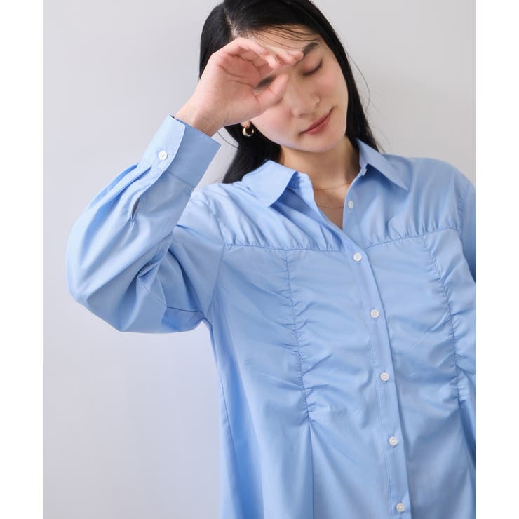 シャーリングギャザー切替シャツ/イージーケア | VIS  | 詳細画像5 