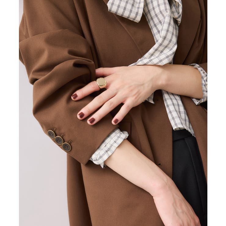 チェック＆デニムアソートボウタイリボン付きスタンドカラーシャツ | VIS  | 詳細画像10 