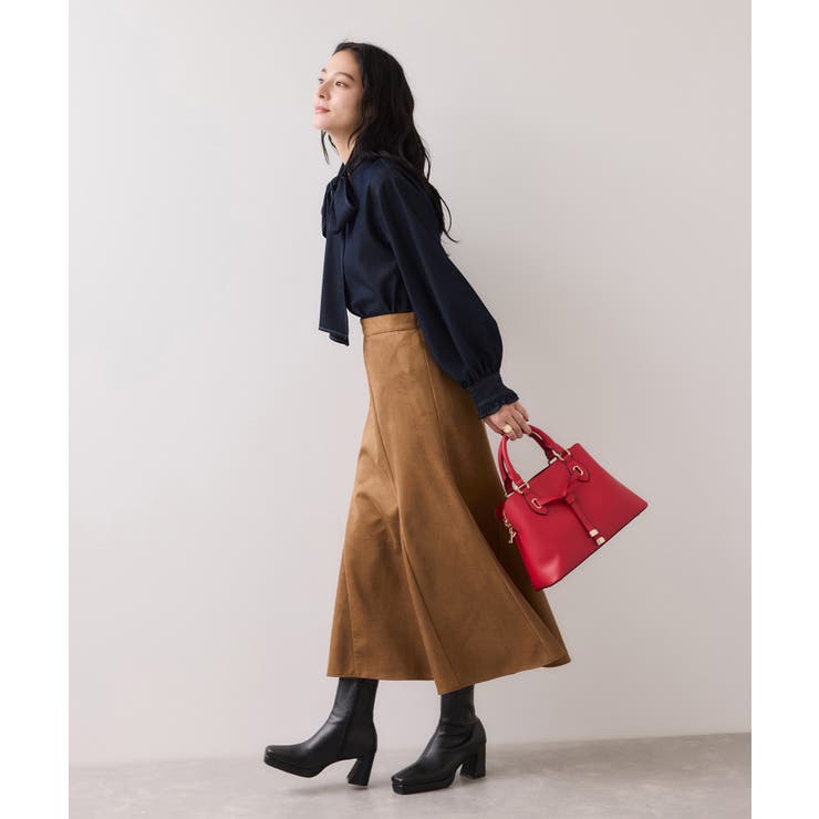 チェック＆デニムアソートボウタイリボン付きスタンドカラーシャツ | VIS  | 詳細画像17 