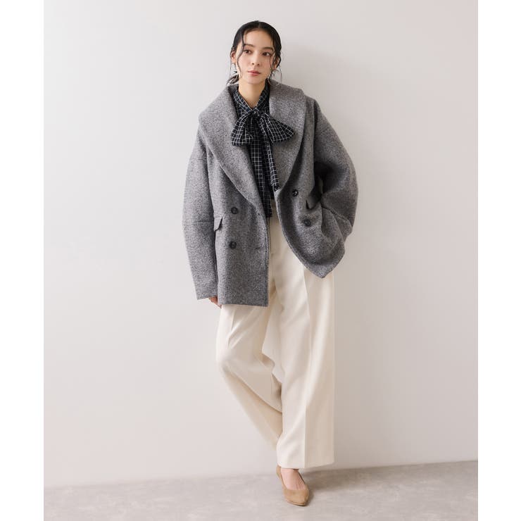 チェック＆デニムアソートボウタイリボン付きスタンドカラーシャツ | VIS  | 詳細画像25 