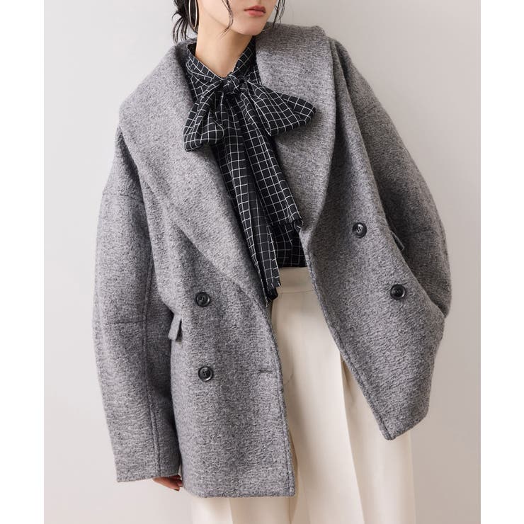 チェック＆デニムアソートボウタイリボン付きスタンドカラーシャツ | VIS  | 詳細画像26 