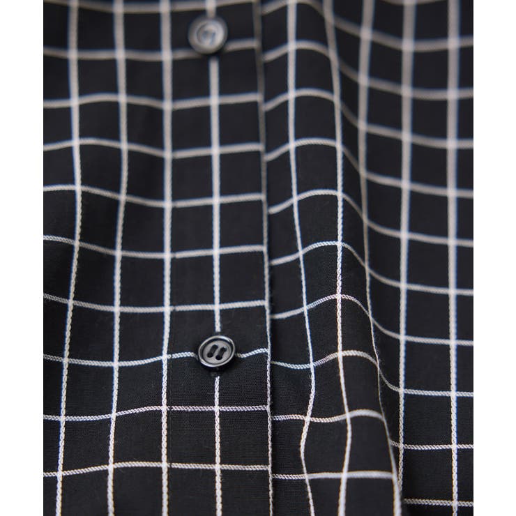 チェック＆デニムアソートボウタイリボン付きスタンドカラーシャツ | VIS  | 詳細画像44 