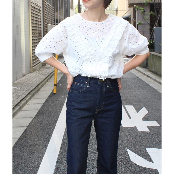 WEB限定】パンチングレースブラウス[品番：VISW0007550]｜VIS （ビス 