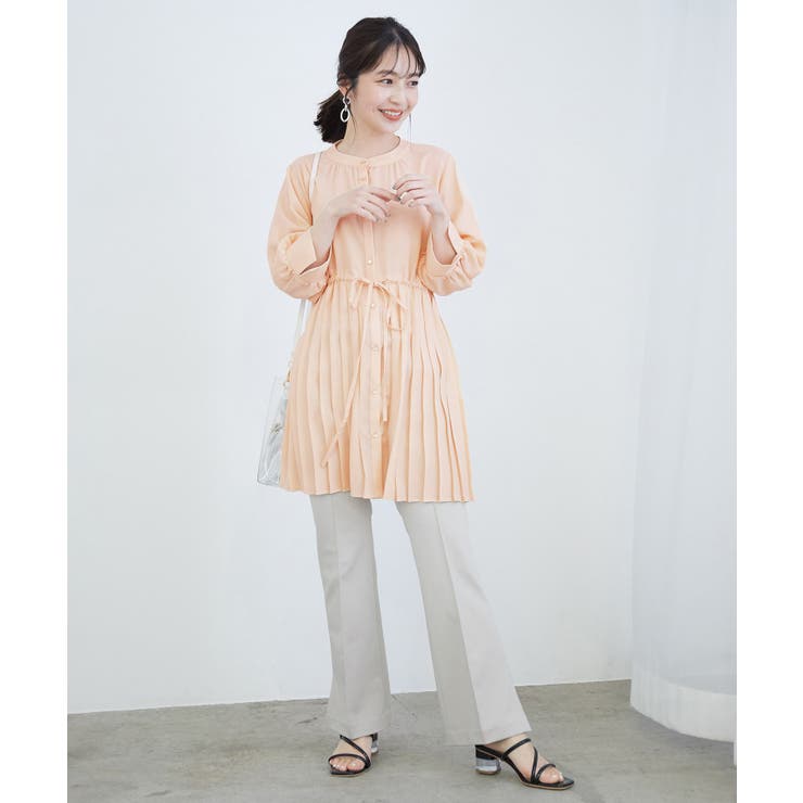 WEB限定】前開きプリーツブラウス[品番：VISW0011962]｜VIS （ビス 
