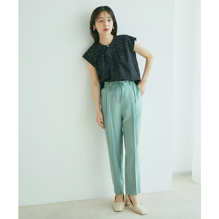 【WEB限定】【EASY CARE】フロントタックフレンチスリーブブラウス【su… | VIS  | 詳細画像16 