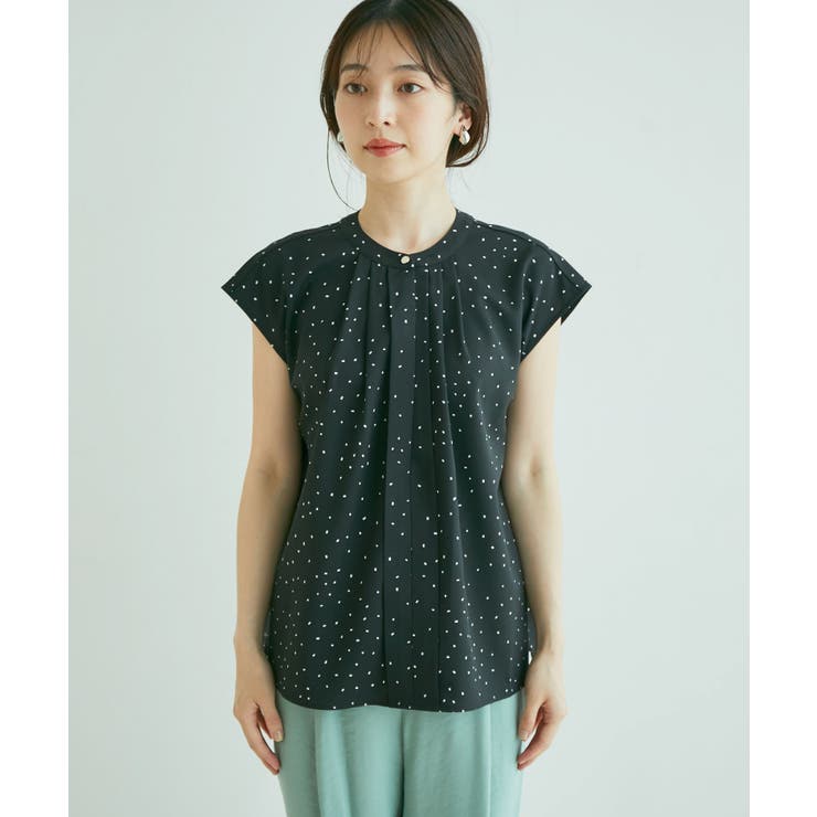 【WEB限定】【EASY CARE】フロントタックフレンチスリーブブラウス【su… | VIS  | 詳細画像18 