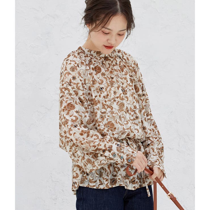キナリ(16) | 【WEB限定】アソート花柄シアーブラウス | VIS 